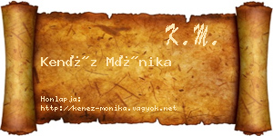 Kenéz Mónika névjegykártya